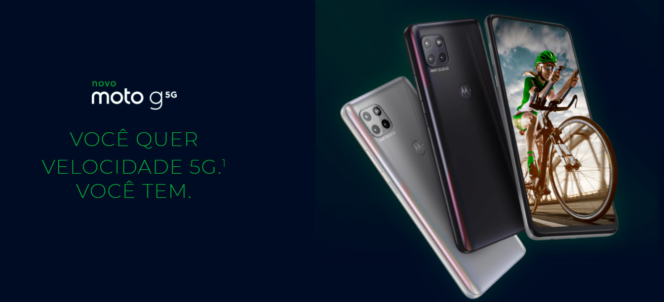 Smartphone Motorola G 5G 128GB 6GB RAM Tela 6,7 Câmera Tripla Traseira 48MP + 8MP + 2MP Frontal de 16MP Bateria 5000mAh Preto